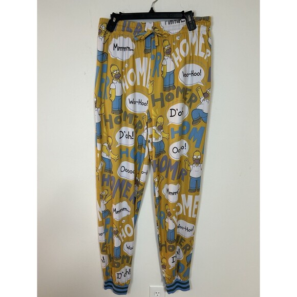 Other - The Simpsons Homer Pajama Pants XXL Yellow Cartoon Lounge Joggers Sleep Y2K